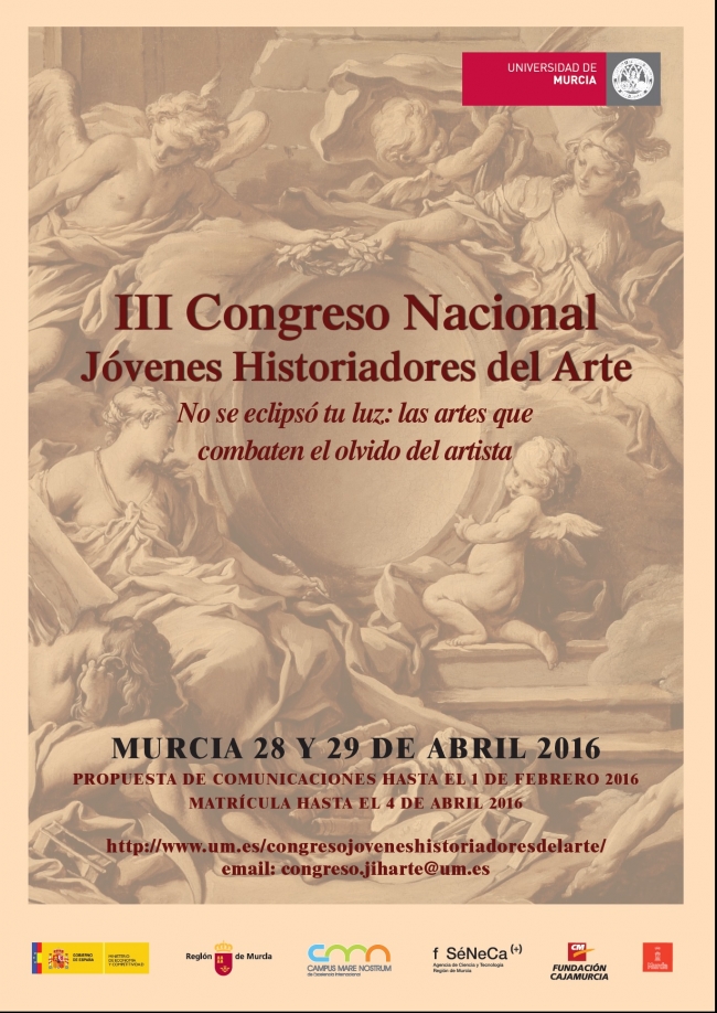 Properament: III Congrés Nacional de Joves Historiadors de l'Art a Múrcia, 28-29 d'abril de 2016