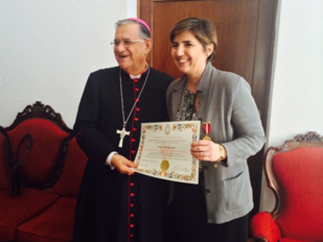 Macarena Cotelo (FPSC) recibe la Medalla de Oro del Santo Sepulcro de Jerusalén