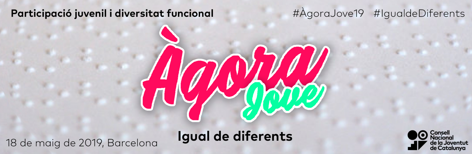El próximo sábado 18 de mayo llega el ágora Joven 2019 bajo el lema: Igual de diferentes. Participación, asociacionismo y diversidad funcional.