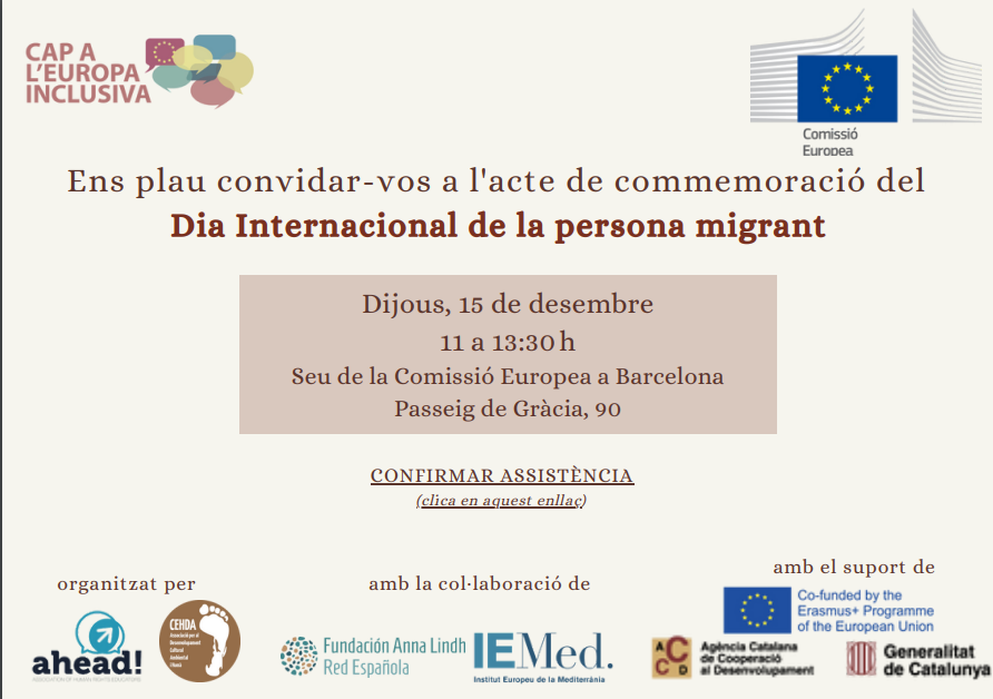 AHEAD organitza un diàleg per la commemoració del Dia Internacional de la persona migrant