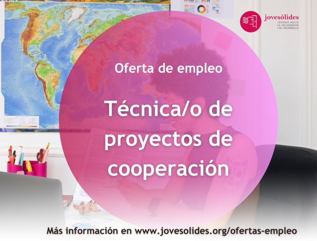 Oferta de empleo en Técnico/a de proyectos de cooperación